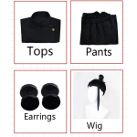 Geto Suguru Cosplay Anime Jujutsu Kaisen Geto Suguru Cosplay kostiumas Juodas mokyklinis uniformos perukas kostiumas Helovino kostiumas vyrams