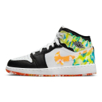 Air Jordan 1 Mid SE GS Drip Vaikams Sportbačiai Juodi Team-Orange Kumquat DJ6563-038 36