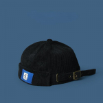 Corduroy Skullcap Vyrų ir moterų pora Mados prekės ženklo tendencijos Kinijos &scaron;eimininko skrybėlė Jūreivio skrybėlė Rudeninė žieminė rauktinė kepurė hip-hopas 56-58cm juoda