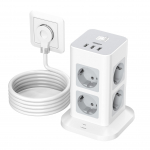 TESSAN plok&scaron;čio ki&scaron;tuko lizdo juostelė, 8 krypčių daugialypės jungties lizdas su 3 USB, 2 m ilgio kabelio plok&scaron;čia jungtis, kelių ki&scaron;tukų apsauga nuo vir&scaron;įtampių 8 Outlets &3 USB Ports pilka spalva