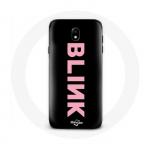 Coque pour Samsung Galaxy J5 2017 Blink Fandom Blackpink Logo Rose Fond Noir