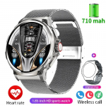 Naujas 1,85 colio ultra HD i&scaron;manusis laikrodis, GPS takelis HD Bluetooth skambučio 710 mah didelė baterija 400+ ciferblatas Silicone + mesh steel sidabras