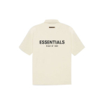 Fear of God Essentials SS21 trumpomis rankovėmis polo su logotipu ant nugaros Unisex vir&scaron;utinė dalis Sviestinė grietinėlė Kremas FOG-SS21-552 L
