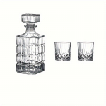 3/6 vnt. vyno taurės dekanterio rinkinys, dvigubos sienelės stiklinės viskiui brendžiui &scaron;koti&scaron;ka burbono degtinė Puiki dovana vyrams Virtuvės reikmenys Baro reikmenys 3 Piece Set