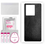 apgo Protective Skin Sticker for the back compatible with Vivo iQOO Neo6, Wrap Film, Foil, Vinyl - Pattern Black Leather