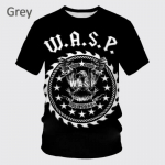 Y2K Drabužiai Naujas Stilius W.A.S.P. 3D spausdintas mar&scaron;kinėlis vyrams moterims vasarai hip-hop unisex kasdienis mar&scaron;kinėlis Harajuku apvalaus kaklo vir&scaron;us M balta