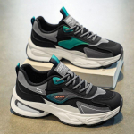 Rudens vyri&scaron;ki nauji kvėpuojantys tinkliniai vyri&scaron;ki sportiniai batai, vyri&scaron;ki madingi ir universalūs laisvalaikio batai su storu padu, neslysta 39 juoda