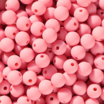 6/8mm Matiniai Saldainių Akrilo Karoliukai - Matinė Vientisa Spalva, Apvalūs su Tiesia Skyle DIY Rankų Darbo Papuo&scaron;alams. 50 pieces/pack 6mm giliai rausva spalva