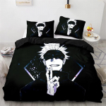 Anime Jujutsu Kaisen Satoru Gojo antklodės užvalkalų rinkinys King Queen Dvivietis Dvivietis Vieno dydžio Vaikams Paauglių patalynės komplektas 135x200cm 2pcs