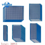 30 vnt. dvipusės PCB plok&scaron;tės 2x8 3x7 4x6 5x7 7x9 cm universalaus eksperimento mėlynos prototipų plok&scaron;čių elektroninis rinkinys