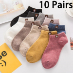 10 porų moteri&scaron;kų žemo vamzdžio kojinių rinkinys Mielas me&scaron;kiuko ra&scaron;tas, madingas, kvėpuojantis moterims, laisvalaikio stiliaus patogios kojinės 10 Pairs