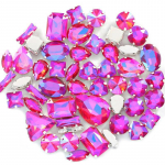 Tiekimo stiklinis letenėlių grąžtas, rankomis siūtas deimantinis kri&scaron;tolo sagtis, &bdquo;pasidaryk pats&ldquo;, vestuviniai drabužiai, plaukų aksesuarai, batų sagties aksesuarai, mi&scaron;rūs, 50 vnt. 50pcs Silver Claw