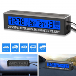 4 viename Laikrodis Kalendorius Termometras Automobilio daugiafunkcis spalvotas ekrano įtampa su LCD laiko data, automobilio lauko temperatūros ekranu