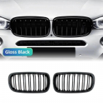 BMW F15 F16 X5 X6 F85 F86 2014-2018 Priekinio buferio inksto lenktynių grotelės Blizgios juodos spalvos automobilio dvigubų lamelių grotelės