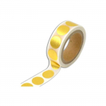 Masking tape blanc &agrave; ronds dor&eacute;s - 10 m