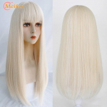 Sintetinis ilgas ombre spalvingas Cosplay perukas Lolita Harajuku su kirpčiukais Natūralūs banguoti Helovino rožiniai purpuriniai mėlyni kasdieniai perukai 35