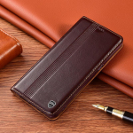 Natūralios odos atverčiamas dėklas Xiaomi Redmi Note serijai (9, 10, 11SE, 12, 14 Pro+) Note 14 Pro+