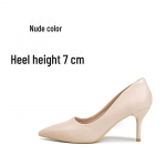 2025 m. pavasario moteri&scaron;ki juodi smailianosiai stiletto kulniukai - Eleganti&scaron;ki ir &scaron;ik nude spalvos kulniukai Size 33