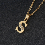 Nerūdijančio plieno Kalnų kri&scaron;tolas 26 raidžių abėcėlės pakabukas karoliai moterims, vyrams, porai, papuo&scaron;alų dovana S