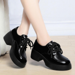 Mink&scaron;tos odos uniforminiai batai moterims britų mergaitė japoni&scaron;ki laukiniai juodi retro Mary Jane batai Lolita platforminiai batai žemi neslystantys 35(Foot22.5cm)