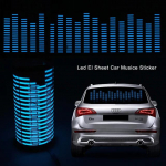 Automobilio priekinio stiklo LED garsu aktyvuojamas ekvalaizeris neoninė EL &scaron;viesa muzikos ritmo blyksėjimo lempa lipdukas stilius su valdymo dėžute 90x25cm Blue