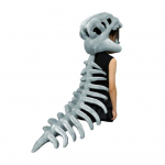 Realisti&scaron;kas dinozauro skeleto kostiumo rinkinys suaugusiems Dinozauro kaukolių galvos apdangalas ir stuburo priedas 3D Helovino Cosplay apranga mėlyna