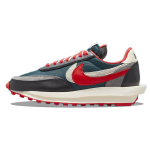 sacai x Undercover x Nike LDWaffle Midnight Spruce University Red Unisex Kelnės Mėlynos &Scaron;viesiai-Dramblio Kaulo Tamsiai Pilkos DJ4877-300 37.5