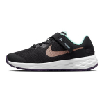 Nike Revolution 6 FlyEase GS Juodi Metaliniai Raudoni Bronziniai Vaikų Sportbačiai Mėtų Putų Canyon Violetiniai DD1113-005 38.5