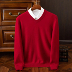 Vyri&scaron;kas 100% Merino vilnos Ka&scaron;myro V formos i&scaron;kirptės megztinis Smart Casual pagrindinis ilgomis rankovėmis trikotažas drabužiai vir&scaron;ūnės rudens žiemos L