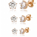 ELLE Jewelry 14K Smaigalio auskarai (Pripildytas aukso) ELGPEE361 (4mm, 5mm, 6mm) white_5mm