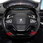 for Peugeot 208 e208  2022 Car Steering Wheel Cover Cute Carbon Fibre PU Leather Girls Auto Accessories interior Coche juoda