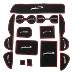 Door slot mat Anti-slip Car Door Rubber Cup Cushion Red Gate Slot Pad for Toyota raudona
