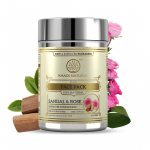 KHADI NATURAL Sandalmedžio ir rožių žolelių veido kaukė 50g pakuotė spindinčiai odai ir riebalų kontrolei
