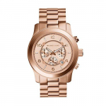 Michael Kors Slim Runway Dvispalvis Nerūdijančio Plieno Moteri&scaron;kas Laikrodis MK8096 rožinio aukso spalvos