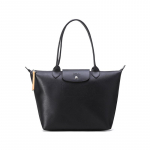 Longchamp Le Pliage City 28 Užtrauktukas Ilgos Rankenos Ekologi&scaron;kas Padengtas Drobės Koldūno Formos Rankinė Tote Pečių Rankinė Vidutinė Moteri&scaron;kos Rankinės Juoda 2605HYQ001 Basic Set (Bag)