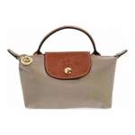 Longchamp Le Pliage Originalinis trumpomis rankenomis Užsegamas užtrauktuku Drobės su odos apdaila Rankinė Unisex rankinė Balandžių pilka 34175089P18 Basic Set (Bag)