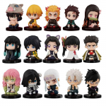 15vnt Demon Slayer Modelinis Žaislas Anime Kimetsu no Yaiba Q Versija Sėdintis Tanjiro Nidouzi Inosuke Zenizu Figūrėlė Žaislas PVC Modelis Dovana