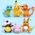 6 vnt./rinkinys Pokemon Anime figūrėlės Modelis Žaislai Charmander Psyduck Squirtle Mielos ir žavios Kolekcinė lėlė Dekoracija Dovana