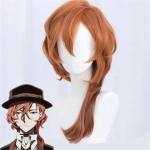 Tikrai auk&scaron;tos kokybės anime personažo Chuya Nakahara Chuuya Cosplay perukas, kar&scaron;čiui atsparus sintetinio pluo&scaron;to perukas + peruko kepuraitė (as the picture,One Size)