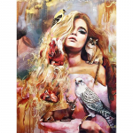 5D &bdquo;Pasidaryk pats&ldquo; Daimond paveikslas &bdquo;Lady & Cat & Horse&ldquo; apvalus grąžtas cirkonio deimantų tapyba siuvinėjimas 20X30CM