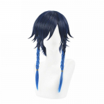 Genshin Impact Venti Cosplay Unisex 50cm Mėlynas Perukas Cosplay Anime Cosplay Pynės Perukai Kar&scaron;čiui Atsparūs Sintetiniai Perukai Helovinas