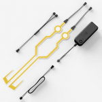 Naujas motociklo &scaron;almo &scaron;viesos juostelė naktinis važiavimas LED lempute mirksinčiu signalu geltona