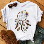 Fashion Dream Catcher mar&scaron;kinėliai Unisex Unisex Harajuku Graphic Print mar&scaron;kinėliai Fashion Crew Neck trumpomis rankovėmis plius dydžio mar&scaron;kinėliai Unisex 4XL