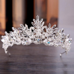 Barokinis kalnų kri&scaron;tolinis kri&scaron;tolinis karoliukais papuo&scaron;tas galvos apdangalas Tiara nuotakos karūnos Vestuvių korėjieti&scaron;kų plaukų papuo&scaron;alai Diadem konkursas Prom Crown