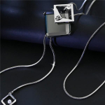 Korėjieti&scaron;ka paprasta geometrinė dvigubo kutelio megztinio grandinėlė ilgas kaklo papuo&scaron;alas moteri&scaron;kas temperamentas laukinis pakabukas i&scaron;skirtinis eleganti&scaron;kas moteri&scaron;kas universalus papuo&scaron;alas One Size auksas