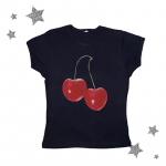 Esteti&scaron;ki vasaros mar&scaron;kinėliai Gatvės drabužiai &bdquo;Goth Harajuku Letter Graphic Cherry&ldquo; spausdinti mar&scaron;kinėliai Vintage Crop Tops Moteri&scaron;ki 2000-ųjų Y2K drabužiai 4XL