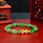 Lucky Women Jade Pixiu apyrankė 3d PiYao apyrankė balta