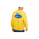 Nike NSW BB Crew Logotipo Laisvalaikio Sportinis Fleece Megztinis Vyri&scaron;kas Džemperis Ry&scaron;kiai Geltonas DM5461-709 L