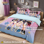 3 vnt. K-Pop Demonų Medžiotojų Spaudinys be &scaron;erdies Patalių Komplektas, Įvairių Dydžių Patalių, Bendrabučio Antklodės Užvalkalas, Mink&scaron;ta Dekoracija, Skalbiamas Ma&scaron;inoje 180x210cm-AU-Double&set