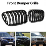 Blizgus juodas priekinio buferio inksto grotelių apvadas tinka BMW X3 F25 2011-2014 Dviguba linija
